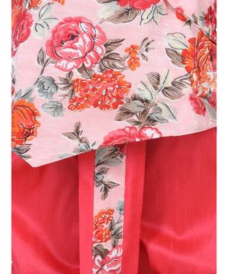 pink Printed Sherwani Dhoti Set for Boys 4
