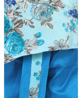 blue Printed Sherwani Dhoti Set for Boys 3