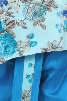 blue Printed Sherwani Dhoti Set for Boys