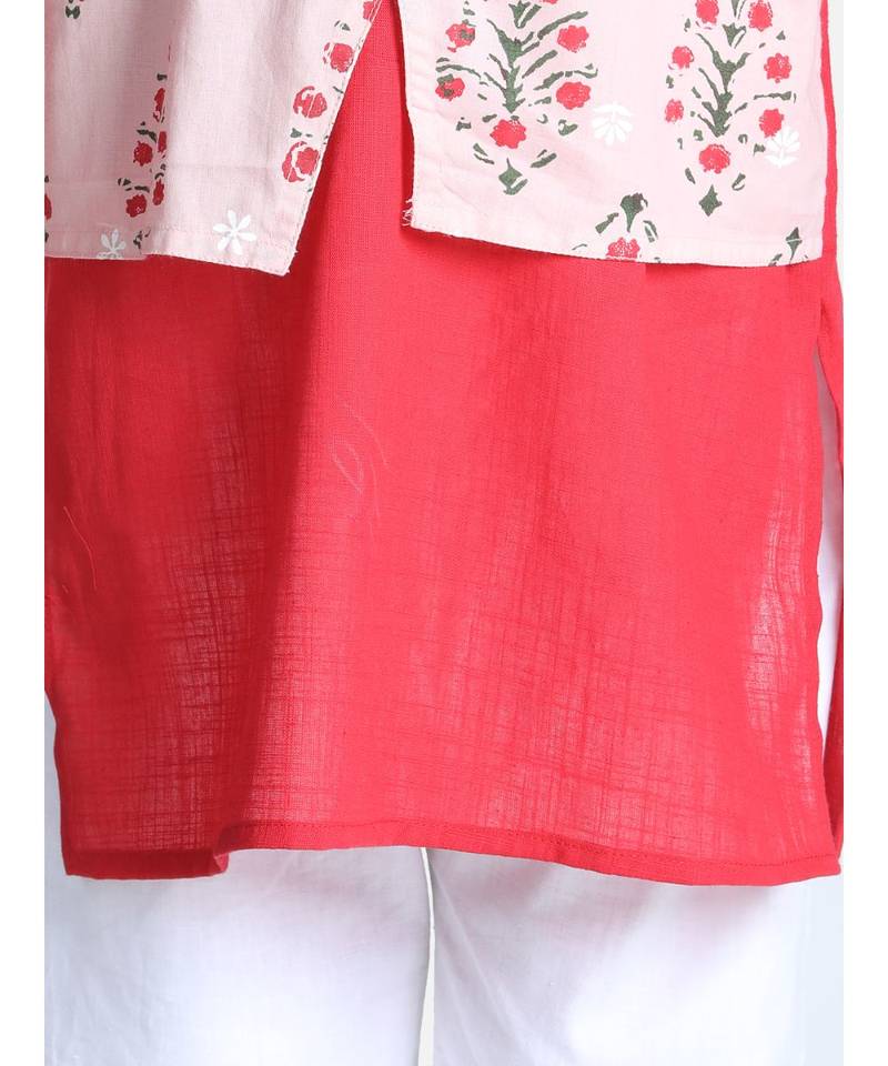 Peach Attached Jacket Kurta Pajama for Boys