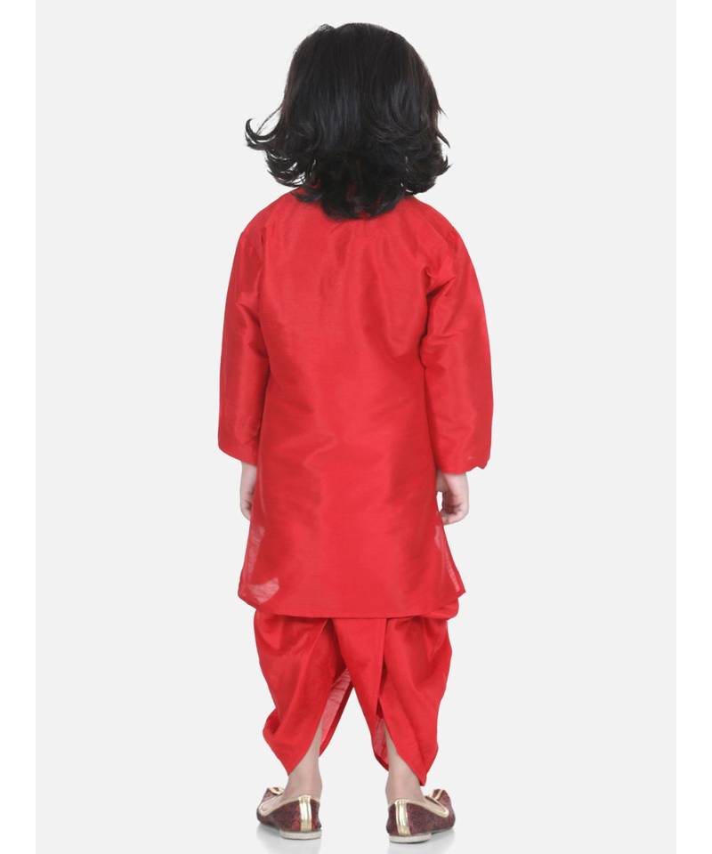 Yellow Attached Jacket Jacquard Dhoti Kurta