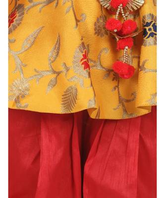 Yellow One Shoulder Ruffle Peplum Dhoti Set 3