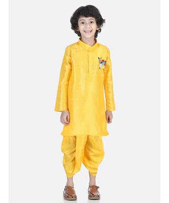Yellow Camel Hand Embroidered Dhoti Kurta 1