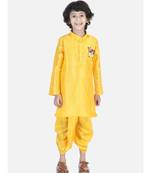 Yellow Camel Hand Embroidered Dhoti Kurta