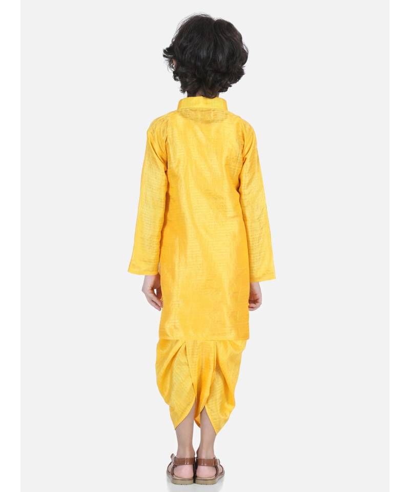 Yellow Camel Hand Embroidered Dhoti Kurta