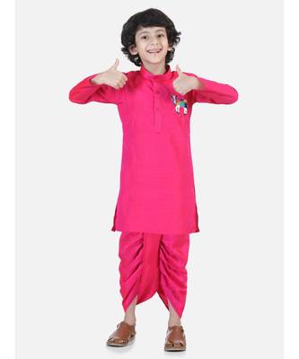 Pink Camel Hand Embroidered Dhoti Kurta 1