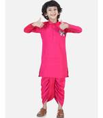 Pink Camel Hand Embroidered Dhoti Kurta