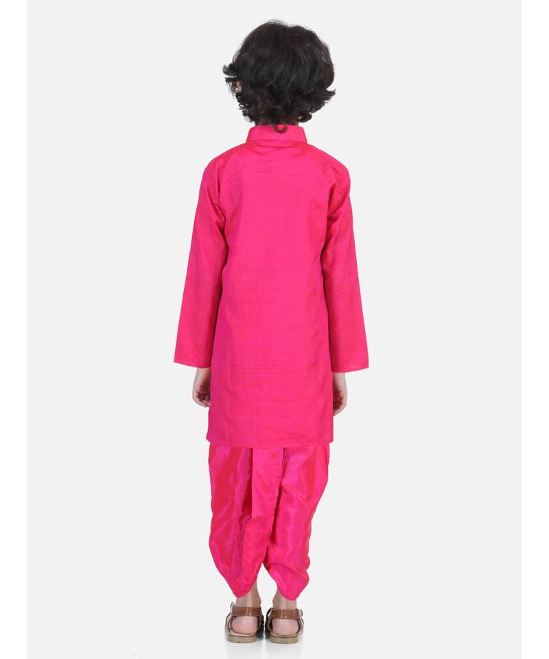 Pink Camel Hand Embroidered Dhoti Kurta