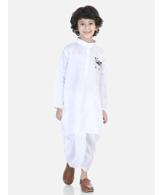 White Camel Hand Embroidered Dhoti Kurta 1
