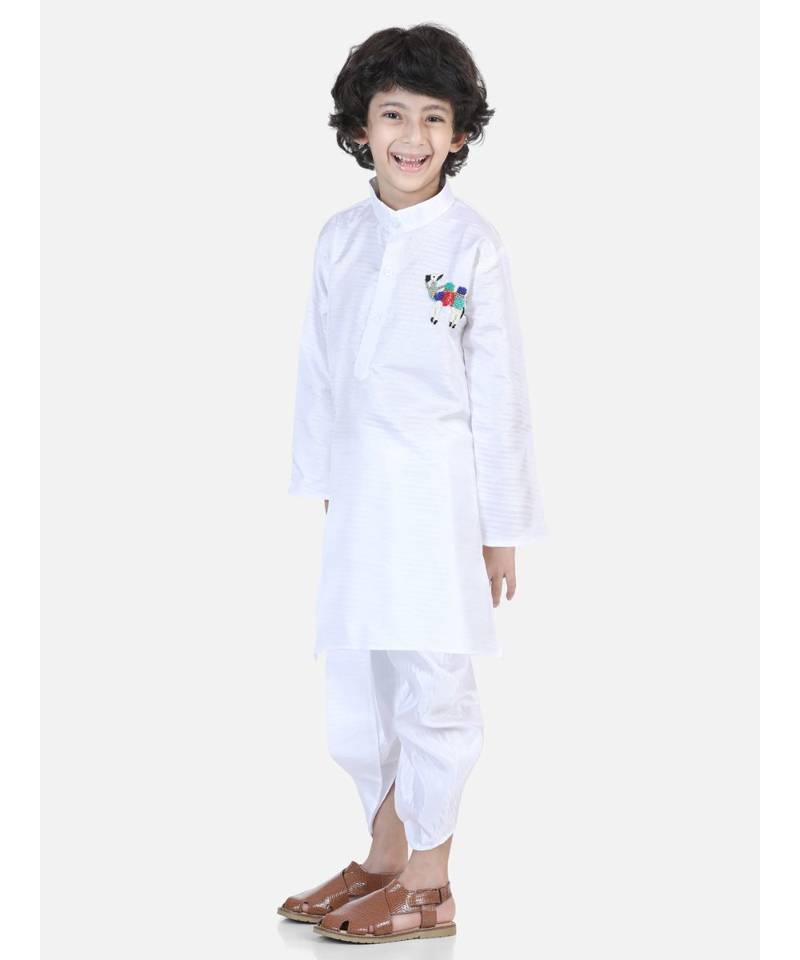 White Camel Hand Embroidered Dhoti Kurta