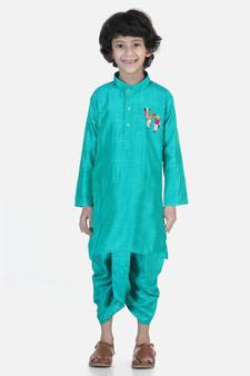 Green Camel Hand Embroidered Dhoti Kurta