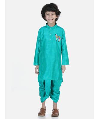 Green Camel Hand Embroidered Dhoti Kurta 1