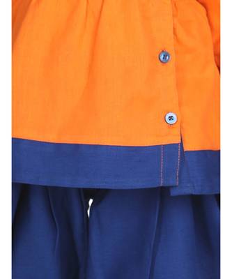 Orange Mor Embroidery Top Dhoti For Girls 3