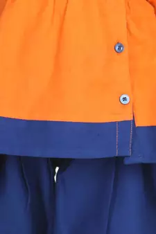 Orange Mor Embroidery Top Dhoti For Girls