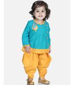 Green Mor Embroidery Top Dhoti For Girls