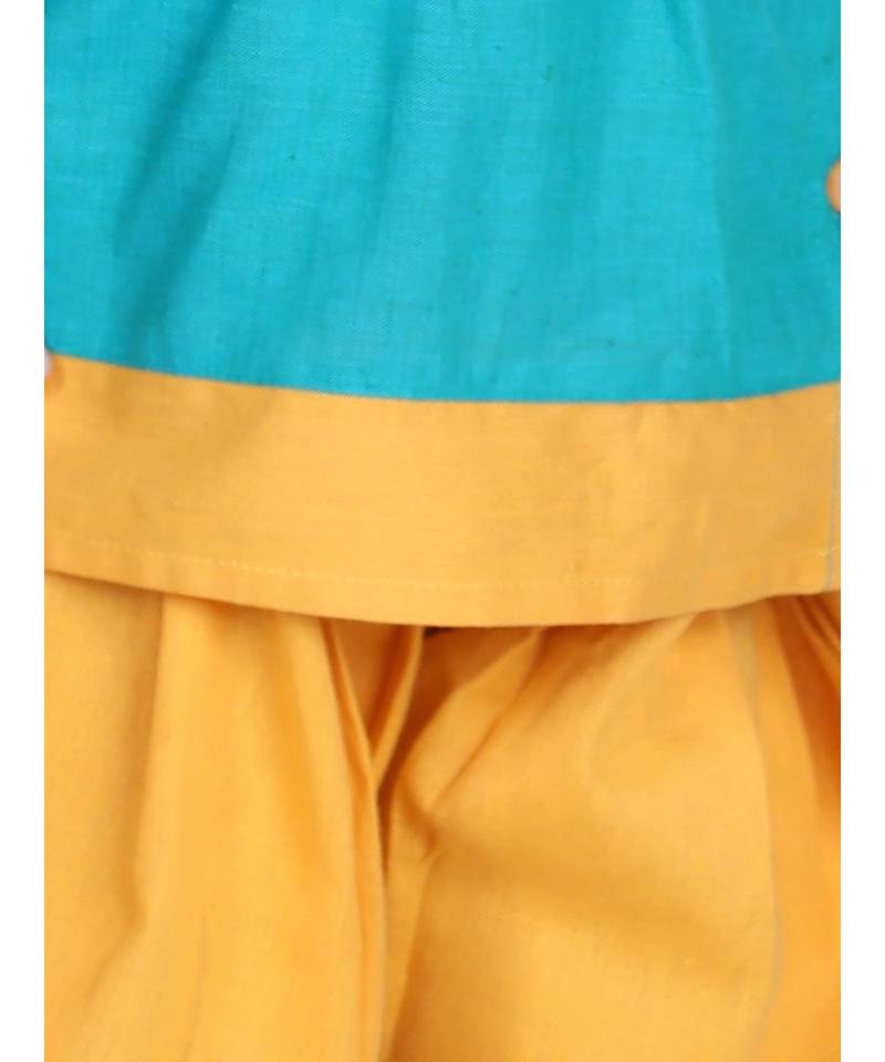 Green Mor Embroidery Top Dhoti For Girls