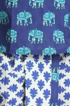 Blue Hathi Print Infant Cotton Dhoti kurta