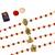 Designer Rudraksh  4 Rakhi Combo Stylish  For Bhai With Roli Chawal And Greeting Card
