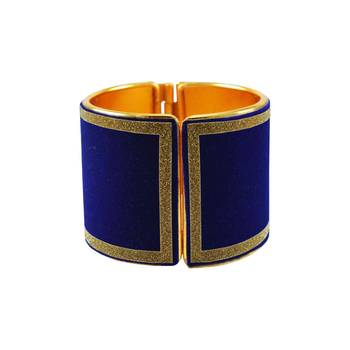 Blue Stone Stud Brass Bangle 1