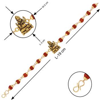 Rakhi Rudraksh  Shiv Ji  With Bhabhi Rakhi With Roli Chawal And Greeting Card 2