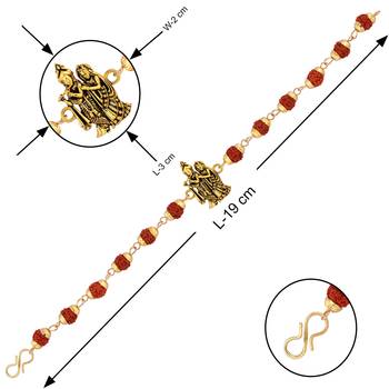Rakhi Rudraksh   Radha Krishna  With Bhabhi Rakhi With Roli Chawal And Greeting Card 2