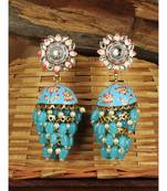 Styylo Fashion Traditional Gold Plated Meenakari Floral Print Jhumka Earring