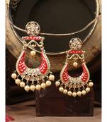 Styylo Fashion Traditional Gold Plated Enamelled Pearl Light Weight Earring