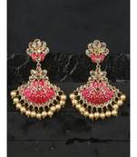 Styylo Fashion Traditional Gold Plated Enamelled Pearl Light Weight Earring