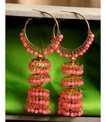 Styylo Fashion Stylish Party Wear Pearl Light Weight Hoop And Jhumka Earring