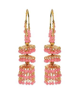 Styylo Fashion Stylish Party Wear Pearl Light Weight Hoop And Jhumka Earring 3