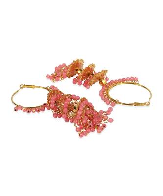 Styylo Fashion Stylish Party Wear Pearl Light Weight Hoop And Jhumka Earring 4