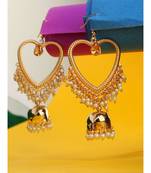 Styylo Fashion Gold Plated Stylish Partywear Heart Shape Jhumka Earring