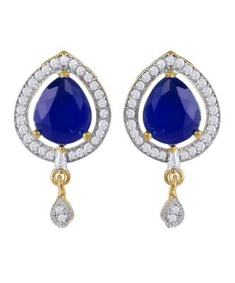 Styylo Fashion Party Wear American Diamond Pendant with Chain And Earring 4