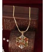 Styylo Fashion Party Wear Light Weight Enamelled Star Shape Pendant with Chain
