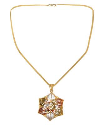 Styylo Fashion Party Wear Light Weight Enamelled Star Shape Pendant with Chain 2