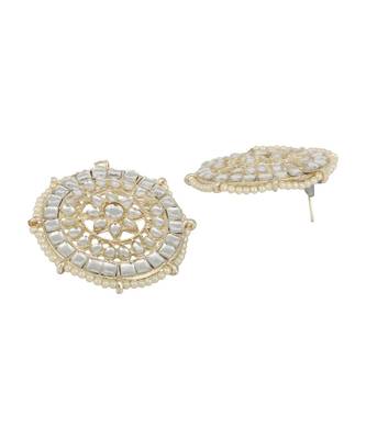 Styylo Fashion Traditional Gold Plated Kundan Studded Bridal Earring with Mangtika 4