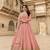 Light Pink Dolla silk Gown Stle Semi stitched Gwon Suit with Nice Embroidery work