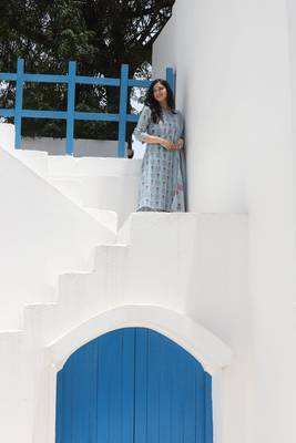 Blue Printed Kurta With Pant And Dupatta 4