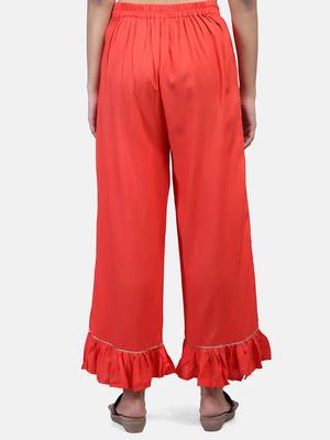 Coral Solid Rayon Palazzo 7