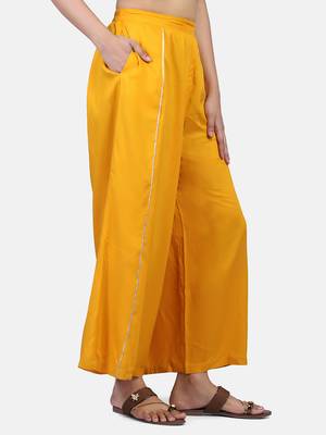Mustard Solid Rayon Palazzo 6