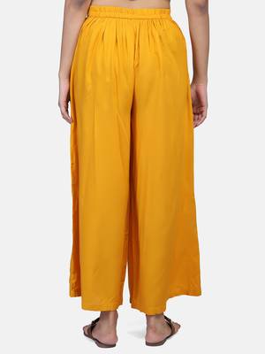 Mustard Solid Rayon Palazzo 7