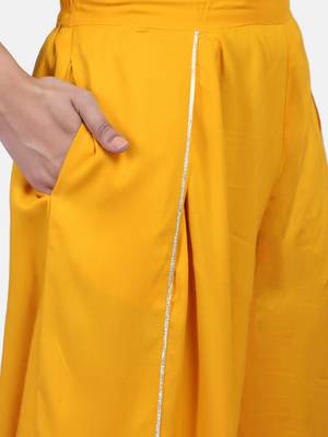 Mustard Solid Rayon Palazzo 11