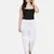 WHITE SOLID COTTON FLEX PANT
