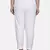 WHITE SOLID COTTON FLEX PANT