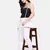 WHITE SOLID COTTON FLEX PANT
