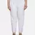 WHITE SOLID COTTON FLEX PANT