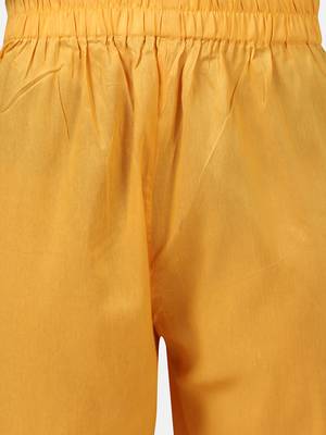 Mustard Solid Kurta With Pant And Chandheri Dupatta 9