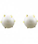 White pearl earrings