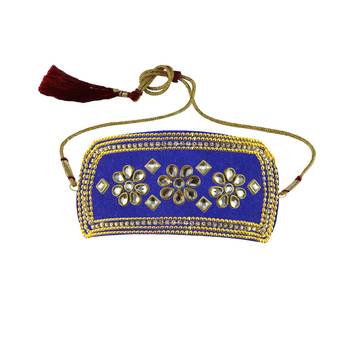 Blue Stone Stud Brass Bajubandh 1