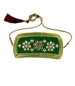 Green Stone Stud Brass Bajubandh